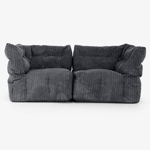 2 Piece Modular Sofa Set - Cord Black