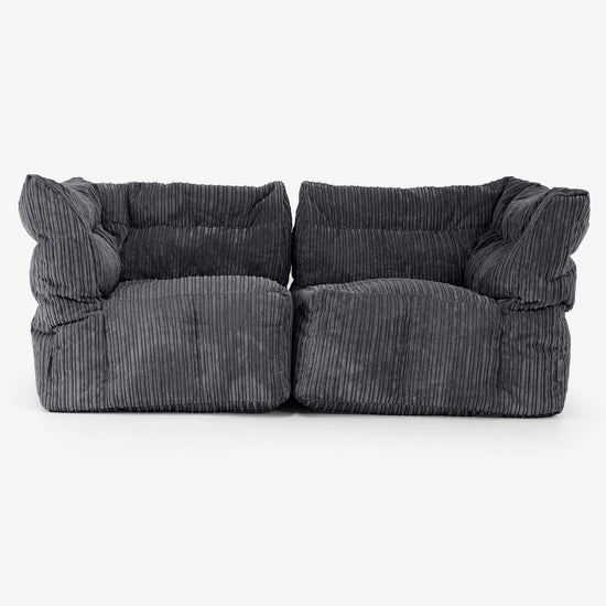 2 Piece Modular Sofa Set - Cord Black 01