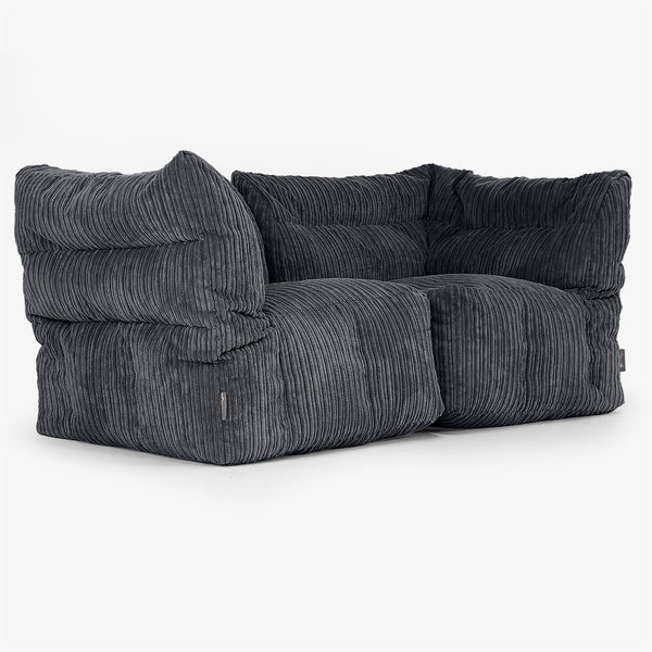 2 Piece Modular Sofa Set - Cord Black 01