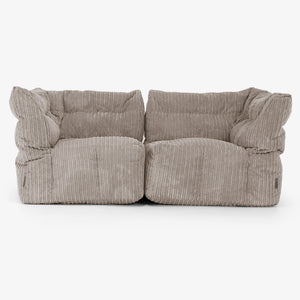 2 Piece Modular Sofa Set - Cord Dovetail Grey