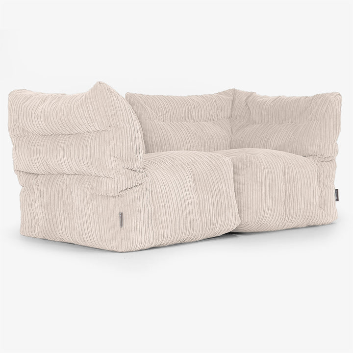 2 Piece Modular Sofa Set - Cord Ivory 02