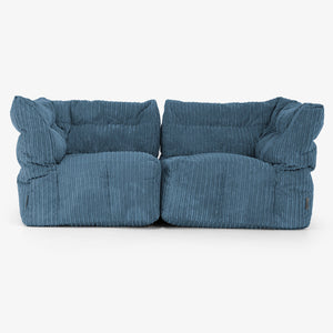 2 Piece Modular Sofa Set - Cord Navy Blue