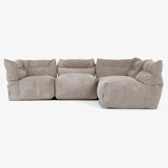 4 Piece Multi Modular Sofa Set - Cord Dovetail Grey 03