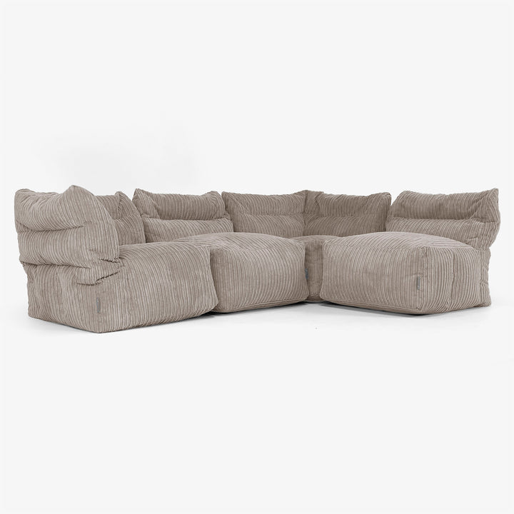 4 Piece Multi Modular Sofa Set - Cord Dovetail Grey 04