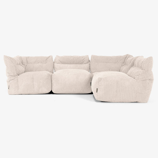 4 Piece Multi Modular Sofa Set - Cord Ivory 03