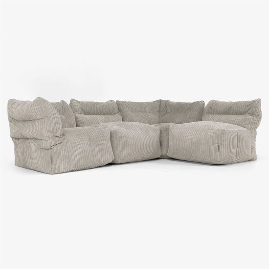 4 Piece Multi Modular Sofa Set - Cord Mink 04