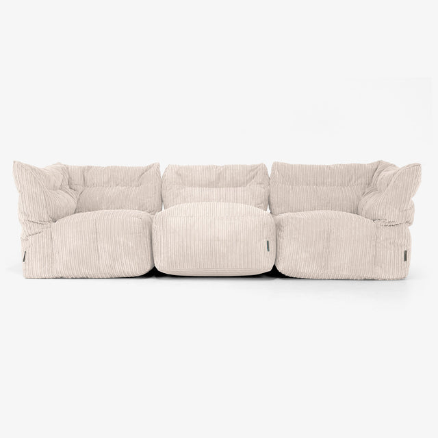 3 Piece Multi Modular Sofa Set - Cord Ivory 04