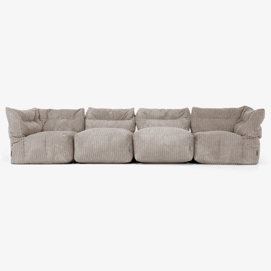 4 Piece Multi Modular Sofa Set - Cord Dovetail Grey 01
