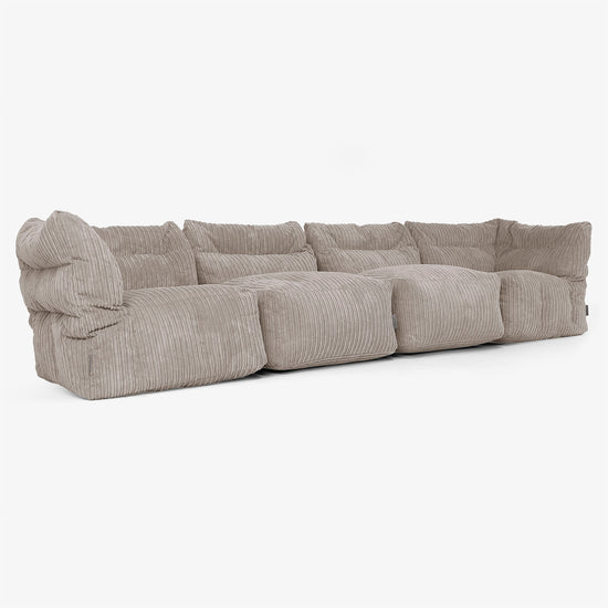 4 Piece Multi Modular Sofa Set - Cord Dovetail Grey 02