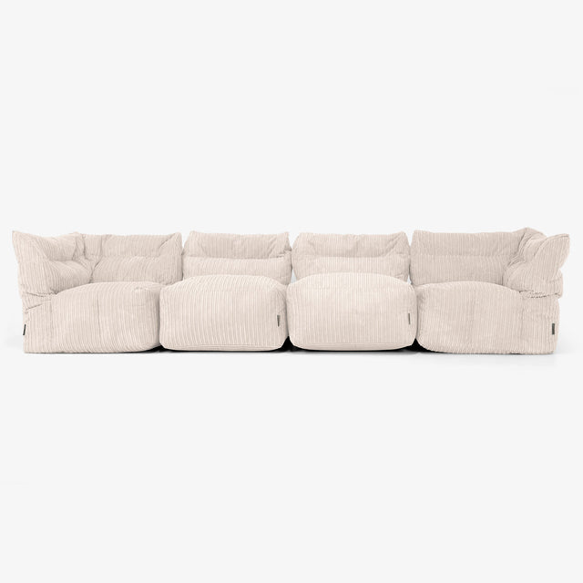 4 Piece Multi Modular Sofa Set - Cord Ivory 01