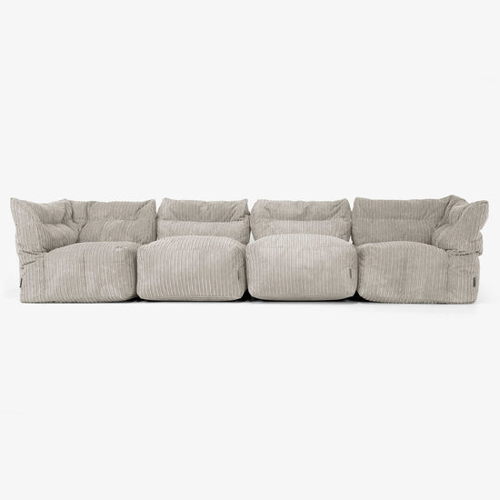 4 Piece Multi Modular Sofa Set - Cord Mink 01