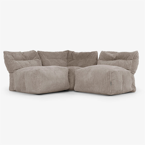 3 Piece Multi Open Modular Sofa Set - Cord Dovetail Grey 01