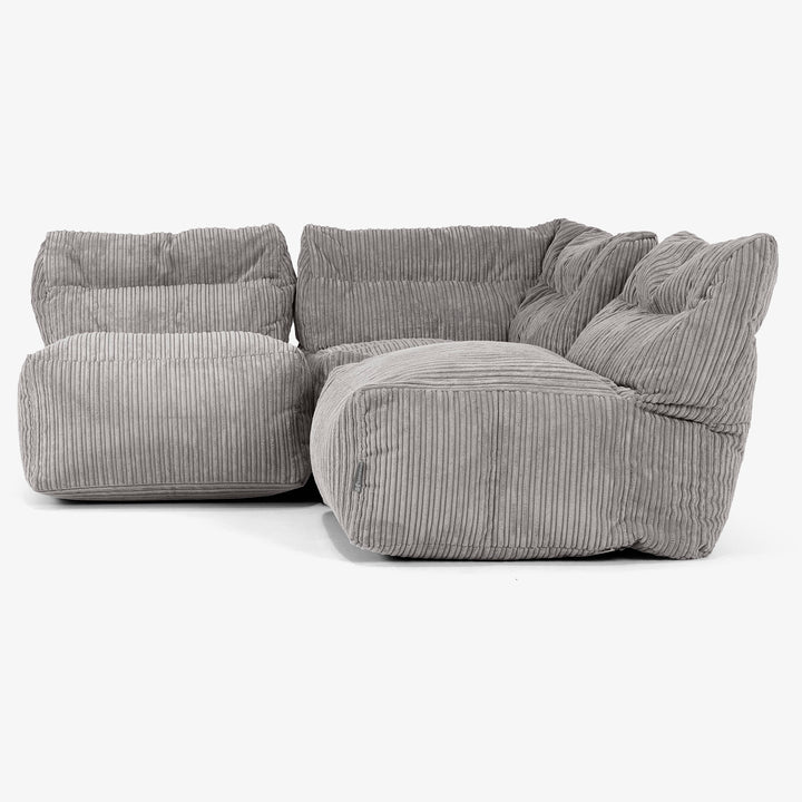 3 Piece Multi Open Modular Sofa Set - Cord Graphite Grey 02