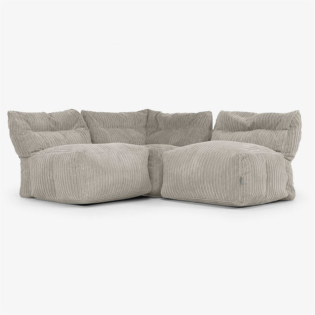 3 Piece Multi Open Modular Sofa Set - Cord Mink 01