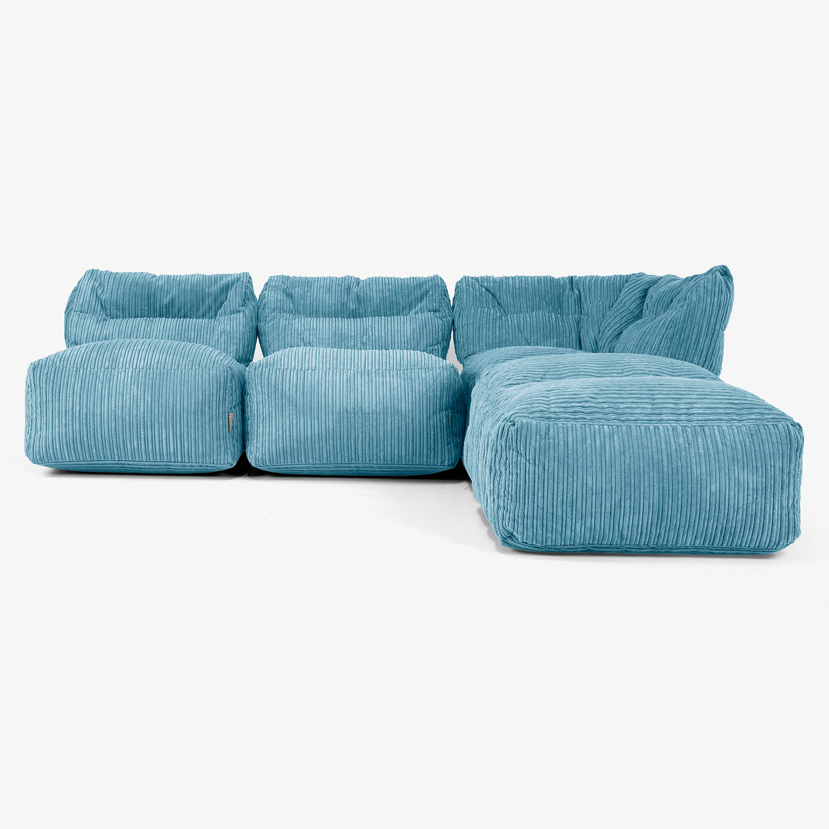 Lounge Pug 3 Piece Open Chaise Modular Sofa Set Cord Aegean Blue– Big ...