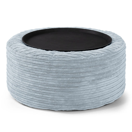 Ottoman Pouf - Cord Baby Blue 01