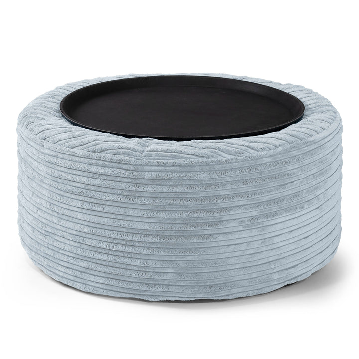 Ottoman Pouf - Cord Baby Blue 01