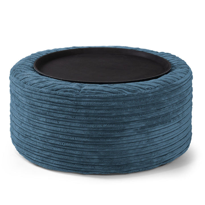 Ottoman Pouf - Cord Navy Blue 01