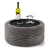 Ottoman Pouf with a Serving Tray - Cord Graphite Grey