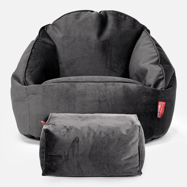 Bubble Bean Bag Chair - Velvet Graphite Grey 02