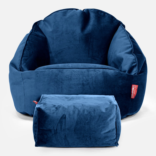 Bubble Bean Bag Chair - Velvet Midnight Blue 02