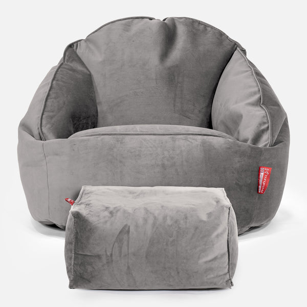 Bubble Bean Bag Chair - Velvet Silver 01