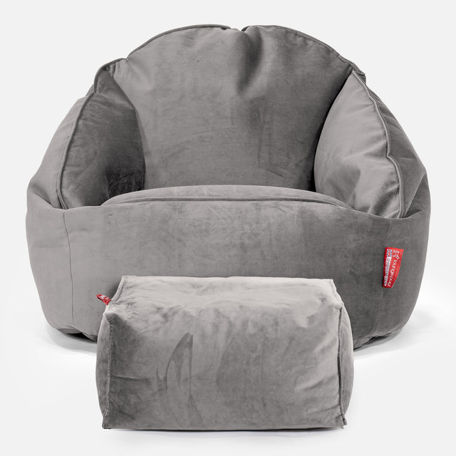 Bubble Bean Bag Chair - Velvet Silver 02