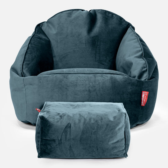 Bubble Bean Bag Chair - Velvet Teal 02