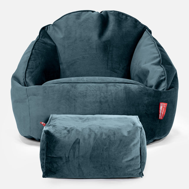 Bubble Bean Bag Chair - Velvet Teal 02