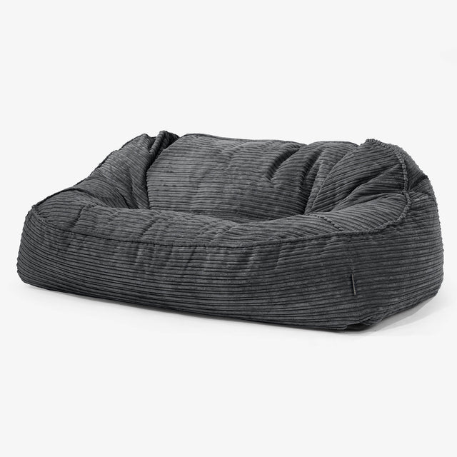 Sloucher Oversized Bean Bag Sofa - Cord Black 01