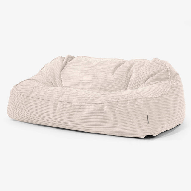 Sloucher Oversized Bean Bag Sofa - Cord Ivory 01