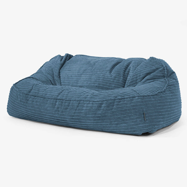 Sloucher Oversized Bean Bag Sofa - Cord Navy Blue 01