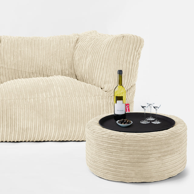 The 2 Seater Albert Sofa Bean Bag - Cord Cream