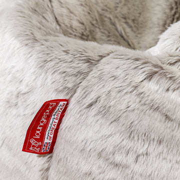 Sabine Bean Bag Armchair - Fluffy Faux Fur Rabbit Light Grey 03