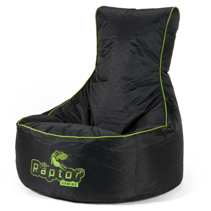 Car Seat Style Gaming Bean Bag Chair - Black / Green 01