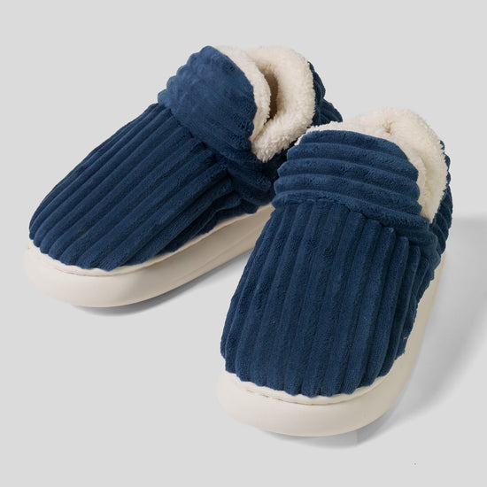 Slippers - Cord Navy Blue 01