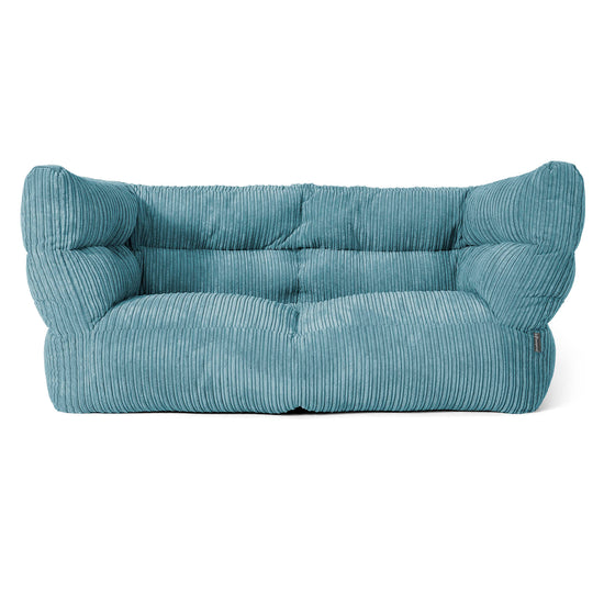 Louis 2 Seater Sofa Bean Bag - Cord Aegean Blue 01