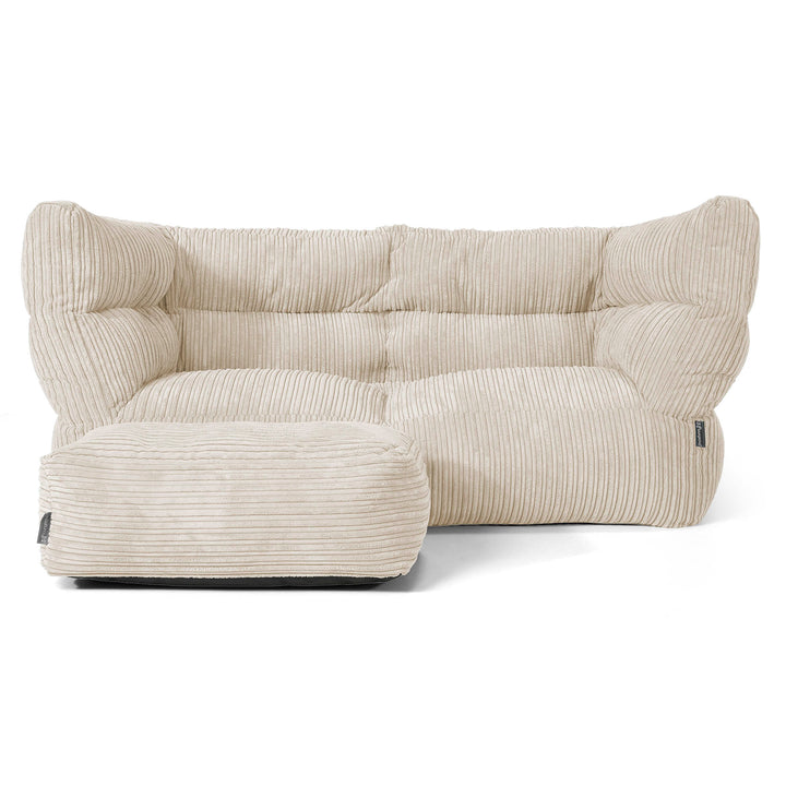 Louis 2 Seater Sofa Bean Bag - Cord Cream 02