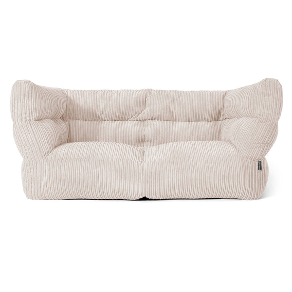 Louis 2 Seater Sofa Bean Bag - Cord Ivory 01