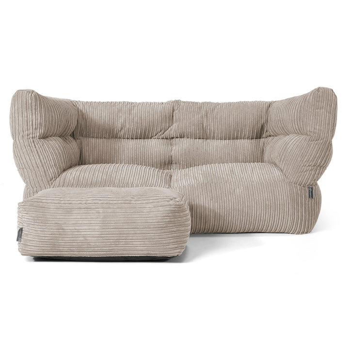 Louis 2 Seater Sofa Bean Bag - Cord Mink 02