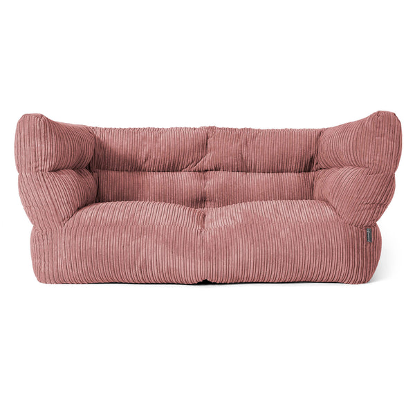 Louis 2 Seater Sofa Bean Bag - Cord Peach 01