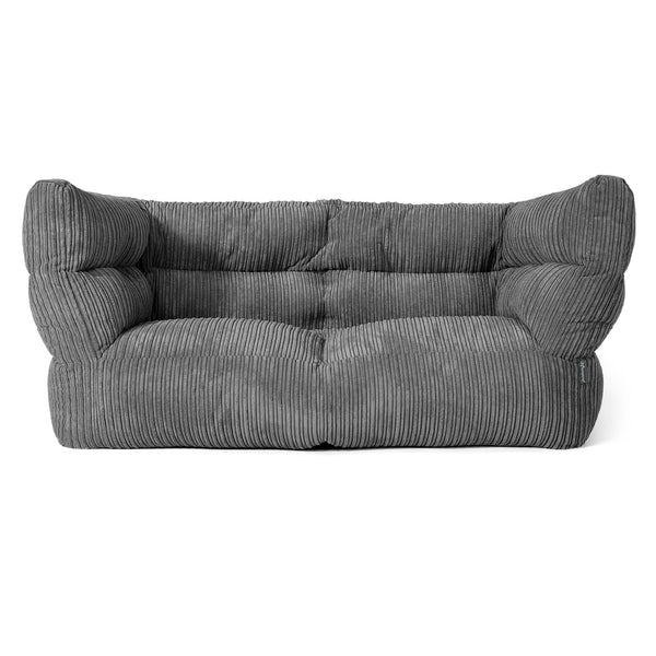 Louis 2 Seater Sofa Bean Bag - Cord Slate Grey 01