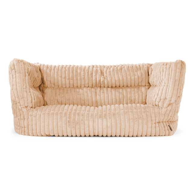 Louis 2 Seater Sofa Bean Bag - Ultra Plush Cord Peach 01
