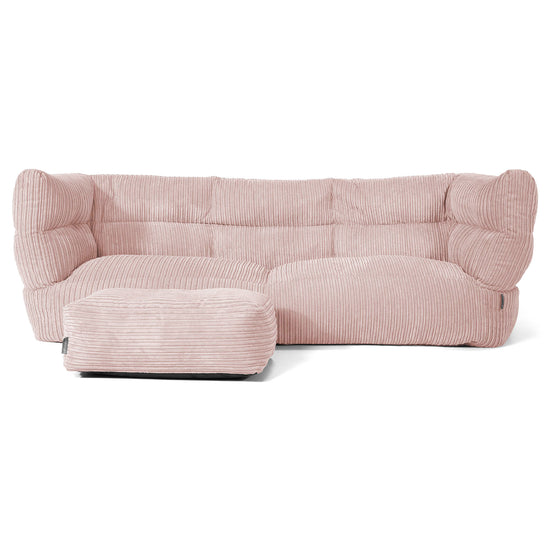 Louis 3 Seater Sofa Bean Bag - Cord Blush Pink 02