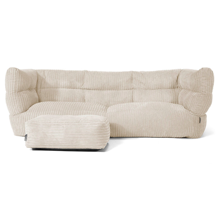 Louis 3 Seater Sofa Bean Bag - Cord Cream 02