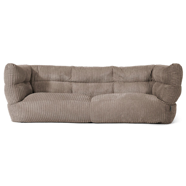 Louis 3 Seater Sofa Bean Bag - Cord Dovetail Grey 01