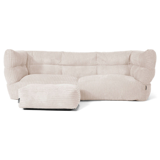 Louis 3 Seater Sofa Bean Bag - Cord Ivory 02