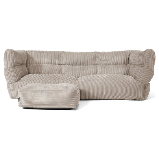 Louis 3 Seater Sofa Bean Bag - Cord Mink 02