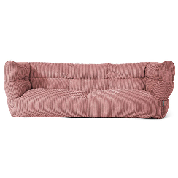 Louis 3 Seater Sofa Bean Bag - Cord Peach 01