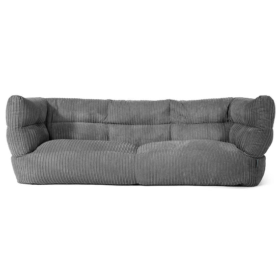 Louis 3 Seater Sofa Bean Bag - Cord Slate Grey 01